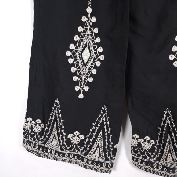 NWT Zara Embroidered High Waisted Silky Satin Wide Leg Pants 6895/272/800/ XS - Picture 12 of 16